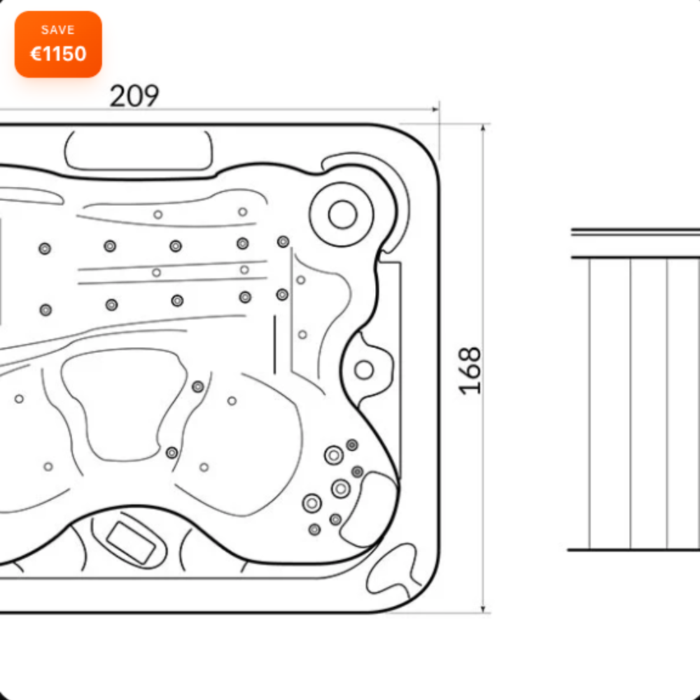 Hydropool BL-837 Outdoor Whirlpool Spa – 62 Massagedüsen