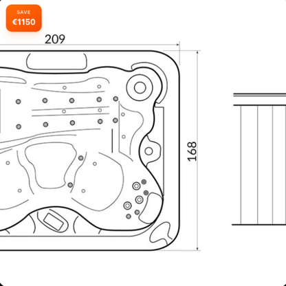 Hydropool BL-837 Outdoor Whirlpool Spa – 62 Massagedüsen