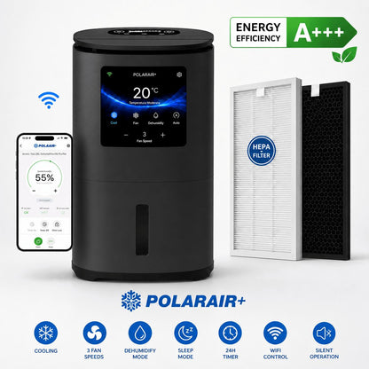 PolarAir – Mobiles Klimagerät 18.000 BTU Kühlen & Heizen (schwarz)